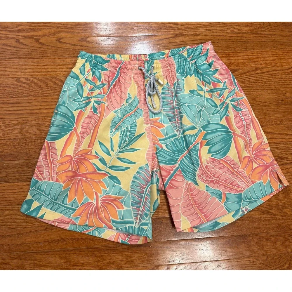 Kenny Flowers Swim Trunks Shorts Mens 2XL Lined Tropical Floral Print Vibrant 8